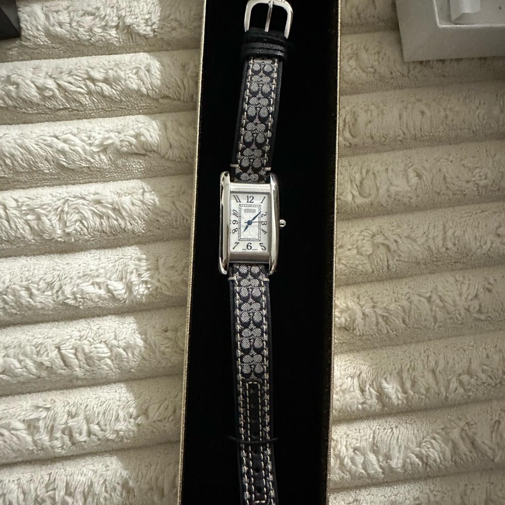 Coach Black and White Monogram Watch
